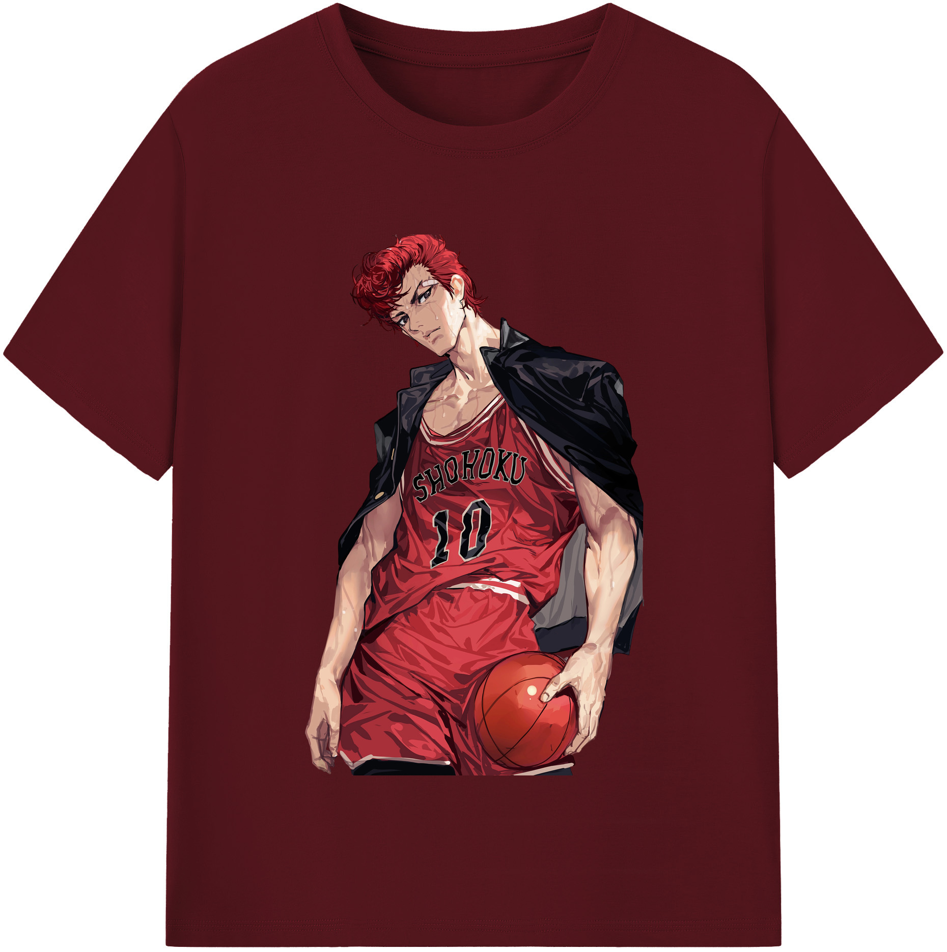 SLAM DUNK／スラムダンク 綿100％半袖Tシャツ（フロントプリント）